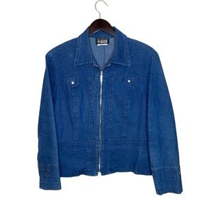 MISS ALLIAGE Collection Vintage Zip Up Denim Jacket